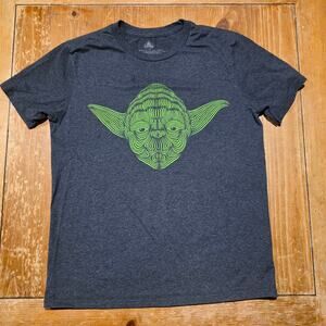 Medium Disney Yoda Graphic T-Shirt Mens Heather Gray Star Wars